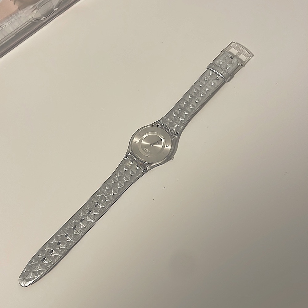 Vintage silver leather swatch skin rare